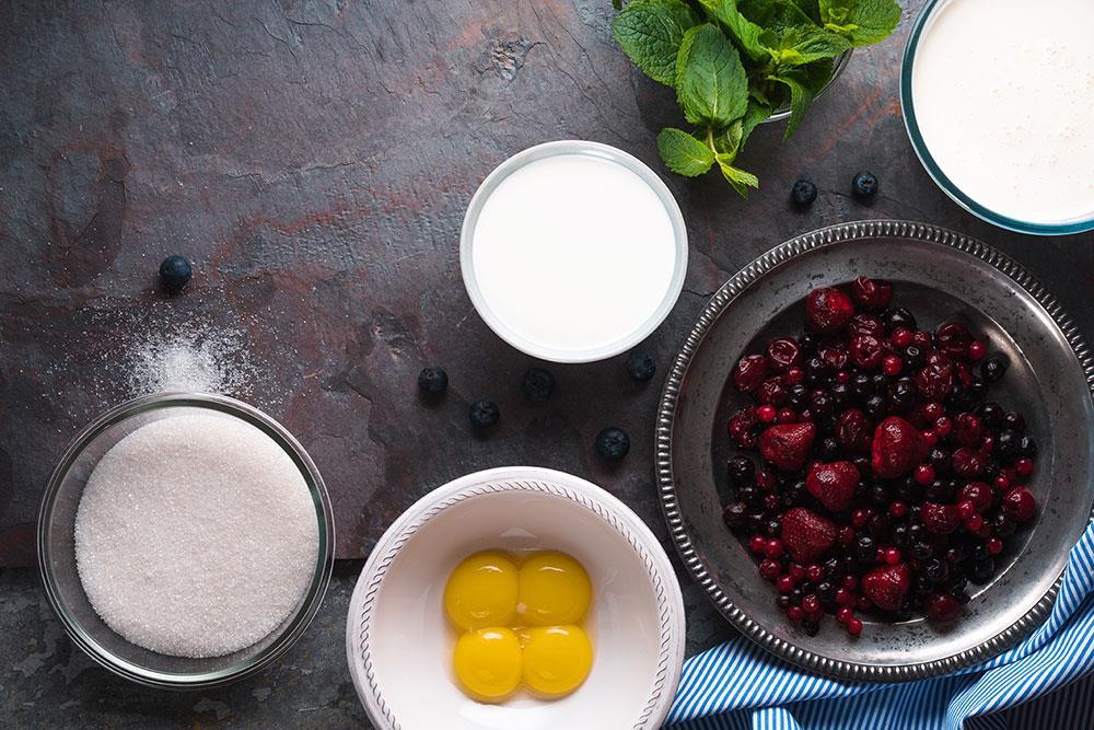 Gli ingredienti in gelateria